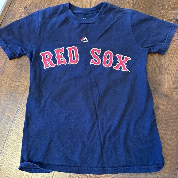 Majestic Other - Boston Red Sox Kids Navy T-Shirt - Dustin Pedroia - Kids - Small/8
